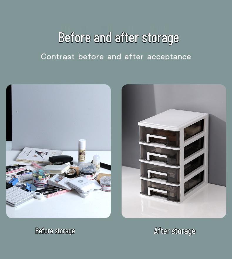 Desktop Drawer Storage Cabinet for Cosmetics and Office Supplies