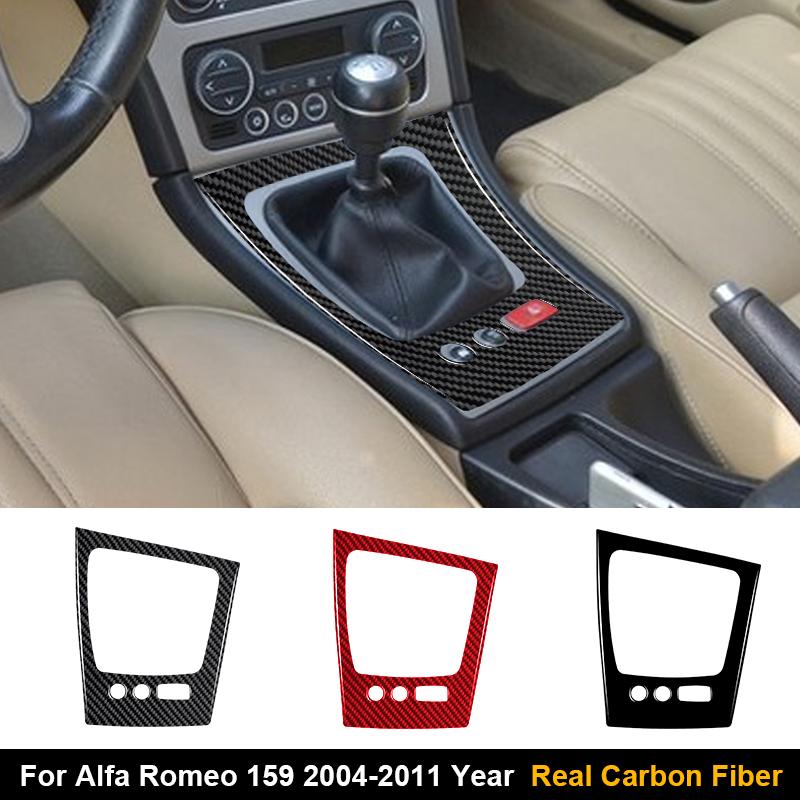 Real Carbon Fiber Sticker For Alfa Romeo 159 2004-2011 Car Gear Shift Control Panel Frame Sticker Car Accessories