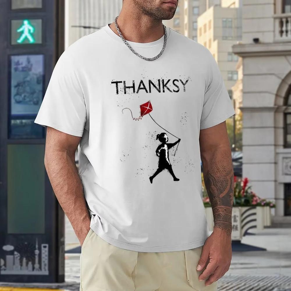 Thanksy Greeting Card For Sale Tshirt Graphic Vintage T-shirt Crewneck Campaign  Funny Novelty Home Eur Size
