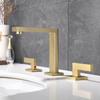 Black Basin Faucet Total Brass Brushed Gold Bathroom Faucet Antique Sink Faucets 3 Hole Hot And Cold Waterfall Faucet Water Tap