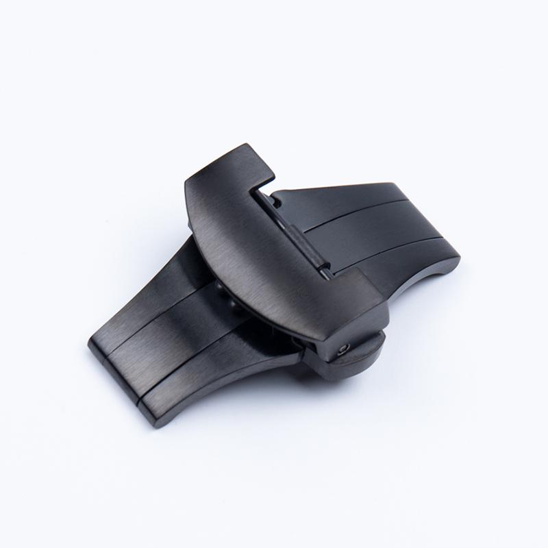 22mm Quality Stainless Steel Butterfly Buckle Folding Clasp For Panerai Strap PAM Silver Black Deployment Button Rubber Leather