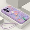 Cartoon-Blumen-Handyhülle für Xiaomi Redmi Note 13 Pro 4G Note 12 11 13 Pro 5G Poco F6 X6 X5 Pro 11T 13T K70E Lanyard Weiche Hülle
