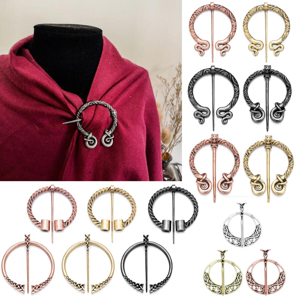 2025 Mode Vintage Broche Viking Brons Holle Riemgesp Spiraal Broche Mantelprikker Sluiting Broches Retro Middeleeuwse Noorse Sieraden