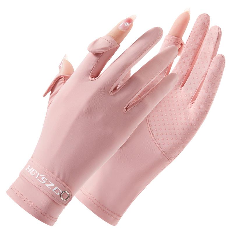 

Ice silk sunscreen gloves women s summer thin tram riding ice cool breathable high elastic outdoor flip finger touch screen A02Y L