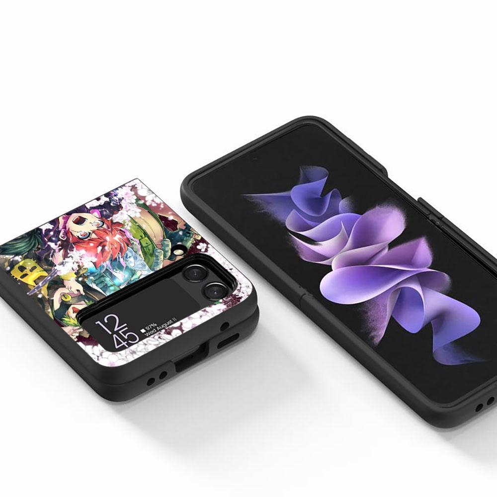 Mission Yozakura Family Case for Samsung Galaxy Z Flip4 Flip3 5G PC Hard Cell Phone Shell Z Flip 4 3 Black Zflip4 Zflip3 Cover
