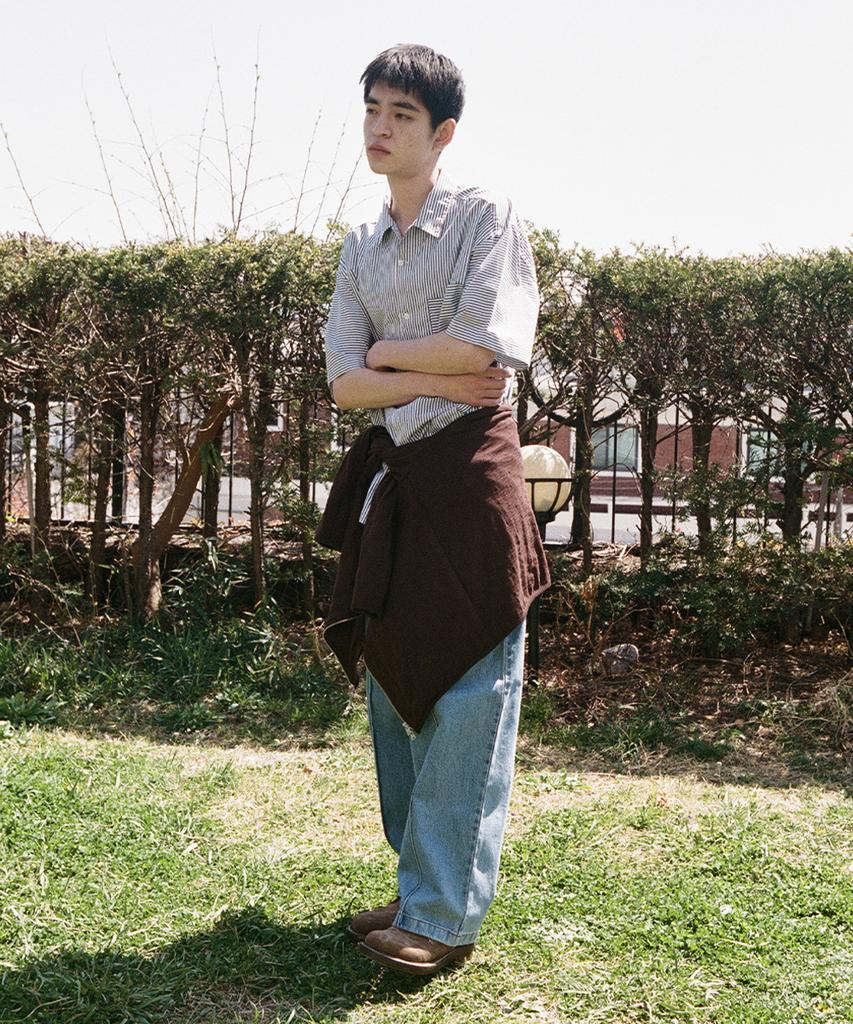 Holliseon Joshua Reverse Stripe Shirt Navy