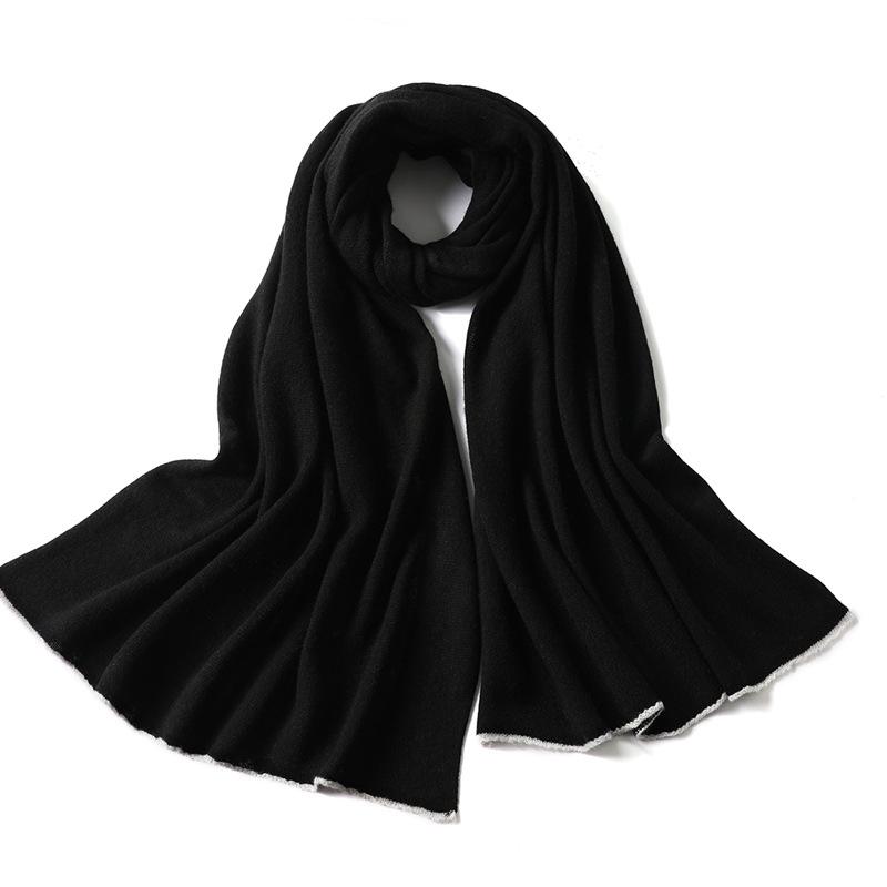 

Красный 100% кашемировый шарф женский 2025 новый осенне-зимний универсальный шерстяной шерстяной толстый шарф ощущение высокого класса 180cm чёрный