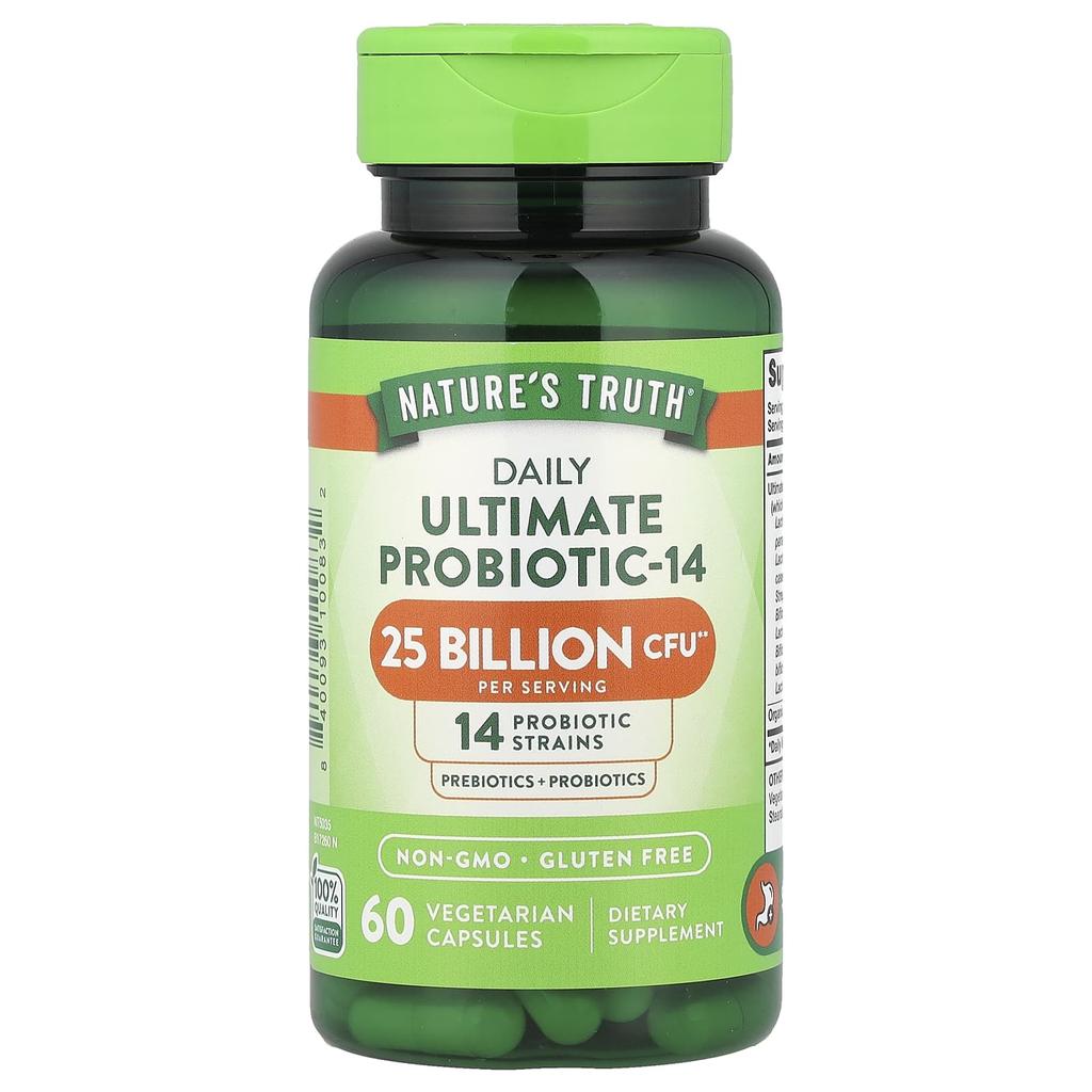 Nature's Truth Ultimate Probiotic-14, 25 miliard CFU, 60 vegetariánských kapslí