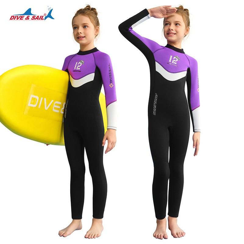 2.5mm Neoprene Kids Wetsuit Snorkeling Surfing Sailing Swimming Warm Full Body Long Sleeve