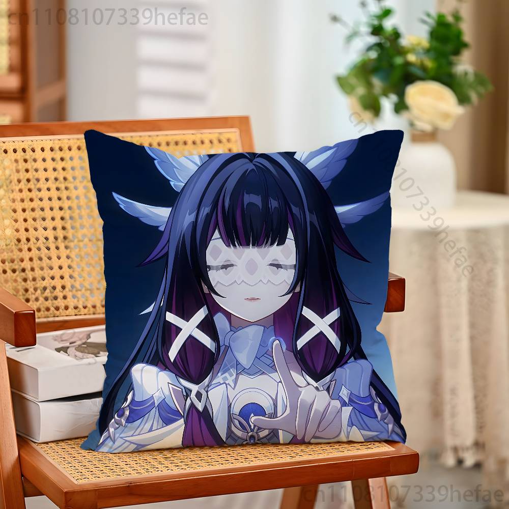 Genshin Impact Columbina Pillow Case Plush Pillow Cases Home Decoration Pillow Cover for Sofa Bed Chair Living Room