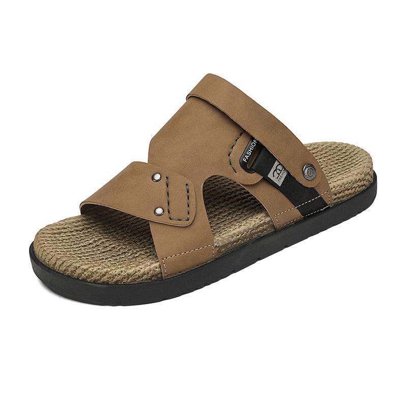Large size sandals men's new summer trend non-slip cover feet two wearing slippers fashionable breathable casual one-word drag