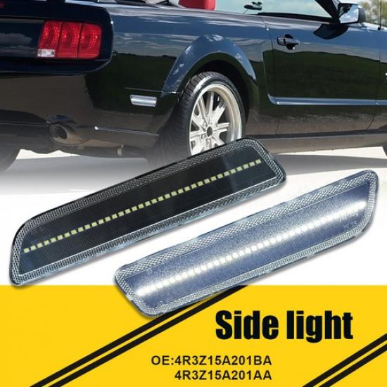 

For Ford 2005-2009 Mustang Clear White LED Rear Bumper Marker Side Signals Light