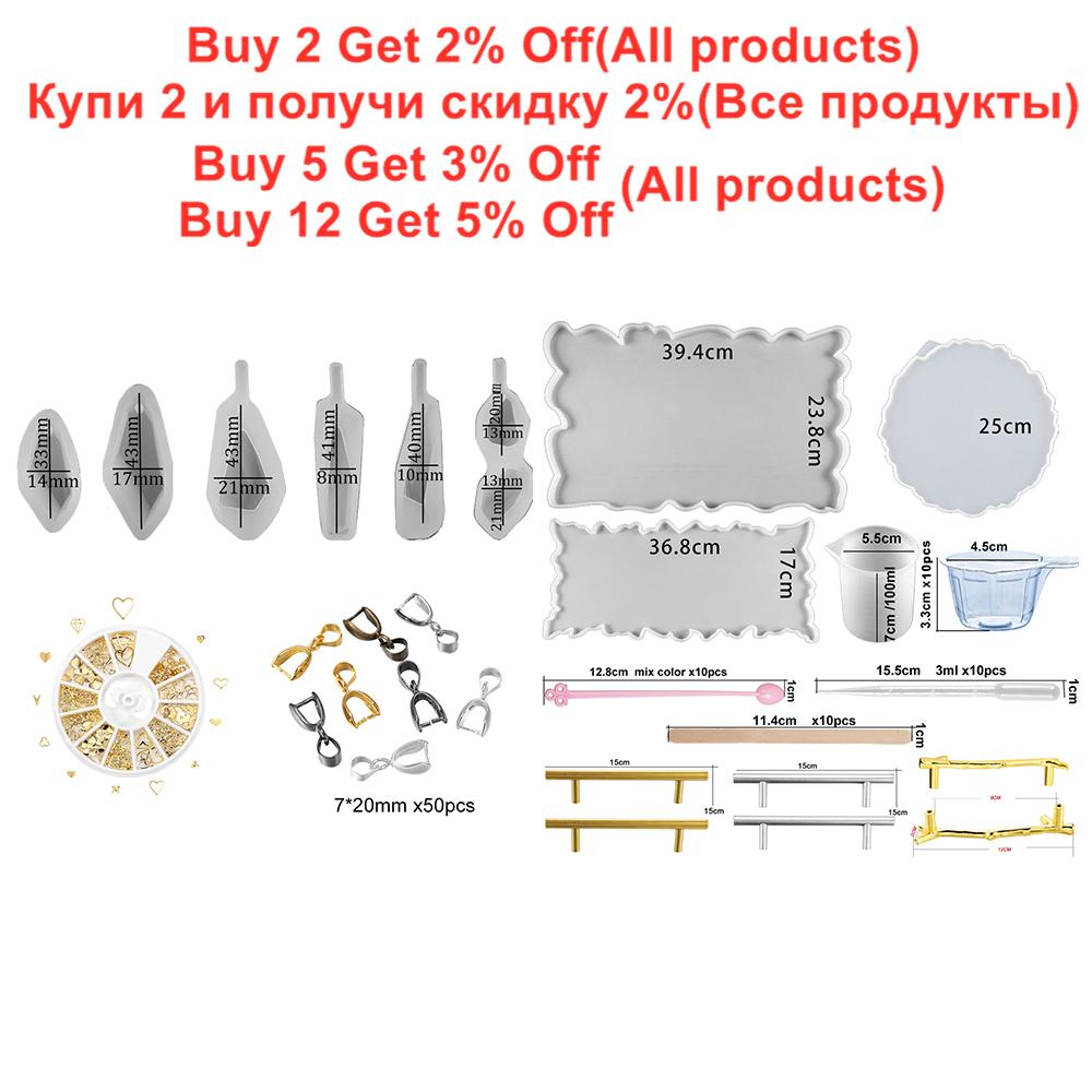 1 Set Mixed Style Epoxy Resin Molds Set Silicone Mold UV Casting Tools Materials Resin Casting Molds for DIY UV Epoxy Kits