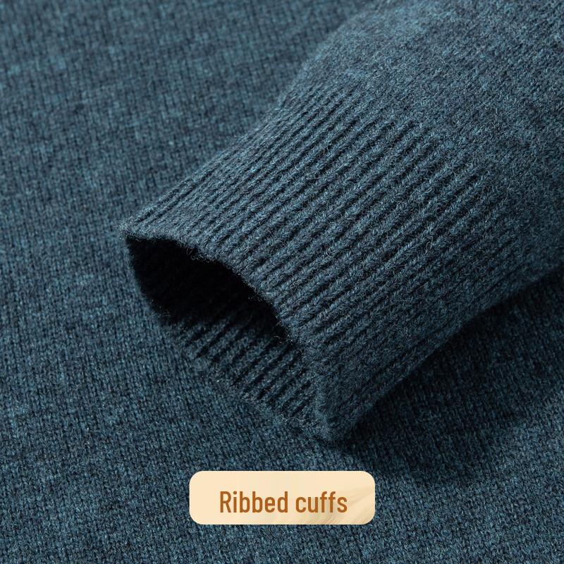 Futing Men's 100% Sheep Wool Warm Crew Neck Sweater