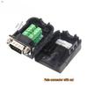 DB9 Male-Female Solderless Serial Port Adapter with RS232 COM Terminal Plug 485 and Shell