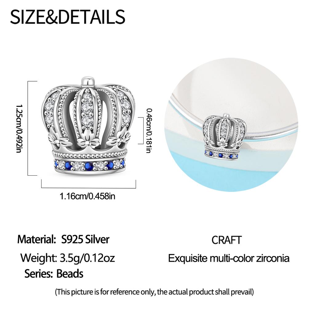 Full Of Zirconium Copper Rose&Lotus&Crown&Bow&Feather Heart&Turtle&Thick Wide Beads Fit Brand Bracelet Diy Jewelry