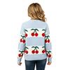 Autumn/Winter 2026 Cherry Jacquard Festive Knit Sweater - European Style Women's Pullover