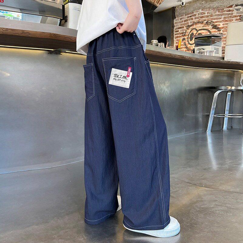 Pantaloni Estivi Sottili in Denim Tencel Repellenti per Zanzare da Ragazzo - Stile Street alla Moda per Ragazzi Grandi 2026