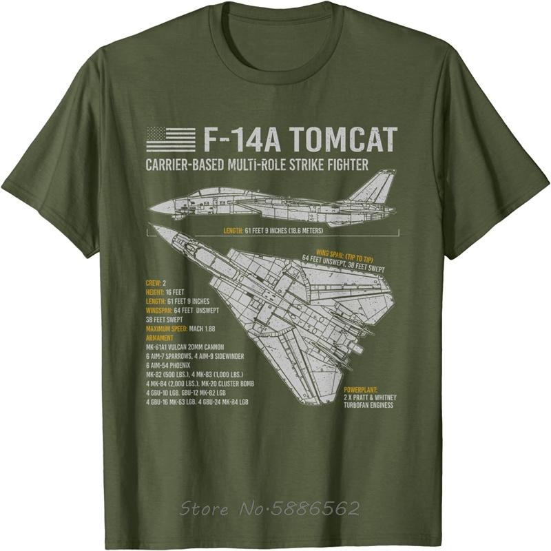 F-14 Tomcat F14 Letadlo Letadlo Schéma Plánu Pánské Tričko Nadměrné Unisex Tričko Bavlna Fitness Tričko Grafická Trička