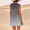 Print Dresses For Women Loose Beach Vacation Casual Sleeveless Sundresses With Pockets Tank Dress