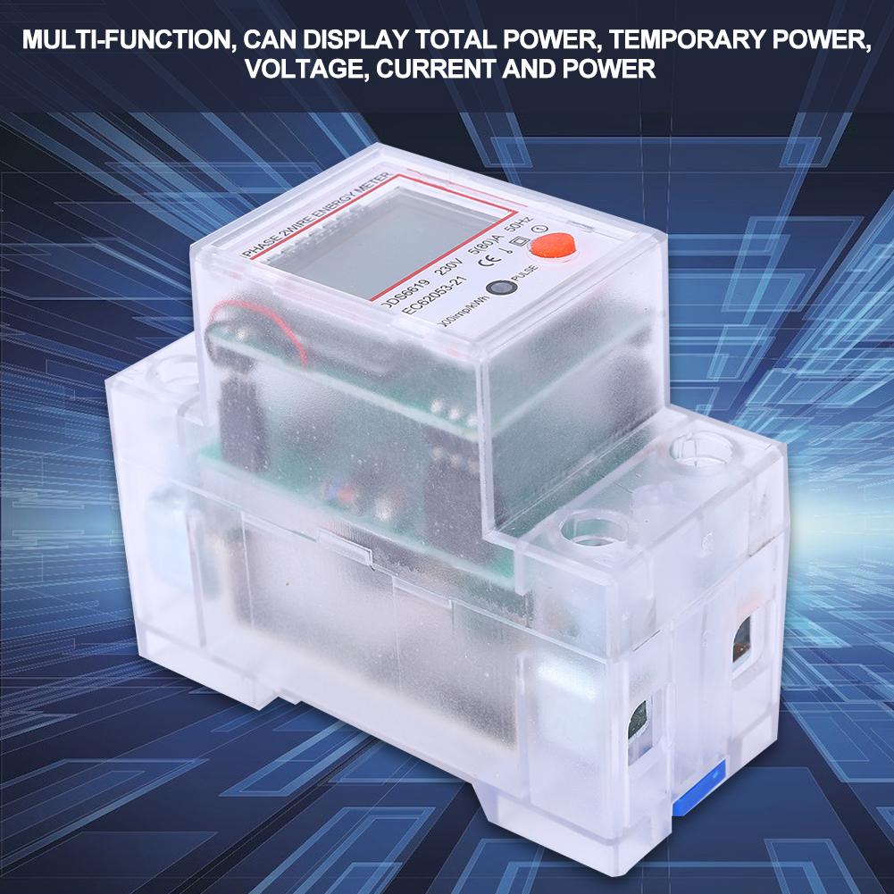 Beennex Digital Display Energy Meter Backlight 1 Phase Guide Multifunction for Voltage 5-80A 230V Beennex Digital Display Energy Meter Backlight 1 Phase Guide Multifunction for Voltage 5-80A 230V