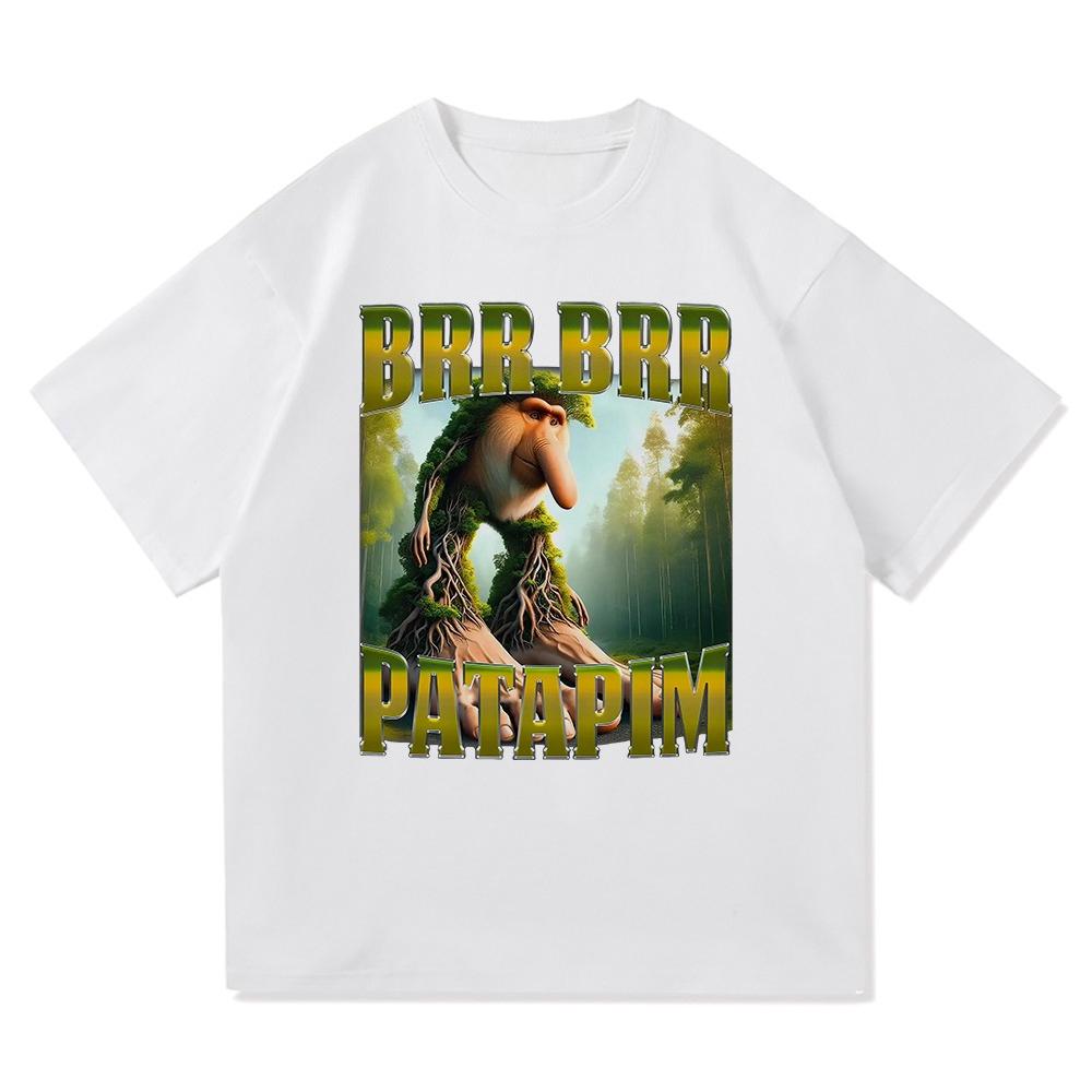 Brr Brr Patapim T Shirt Unisex Funny Italian Brainrot Meme TShirt Cool Bombardiro Crocodillo Tralalero Tralala Cotton Tees Shirts