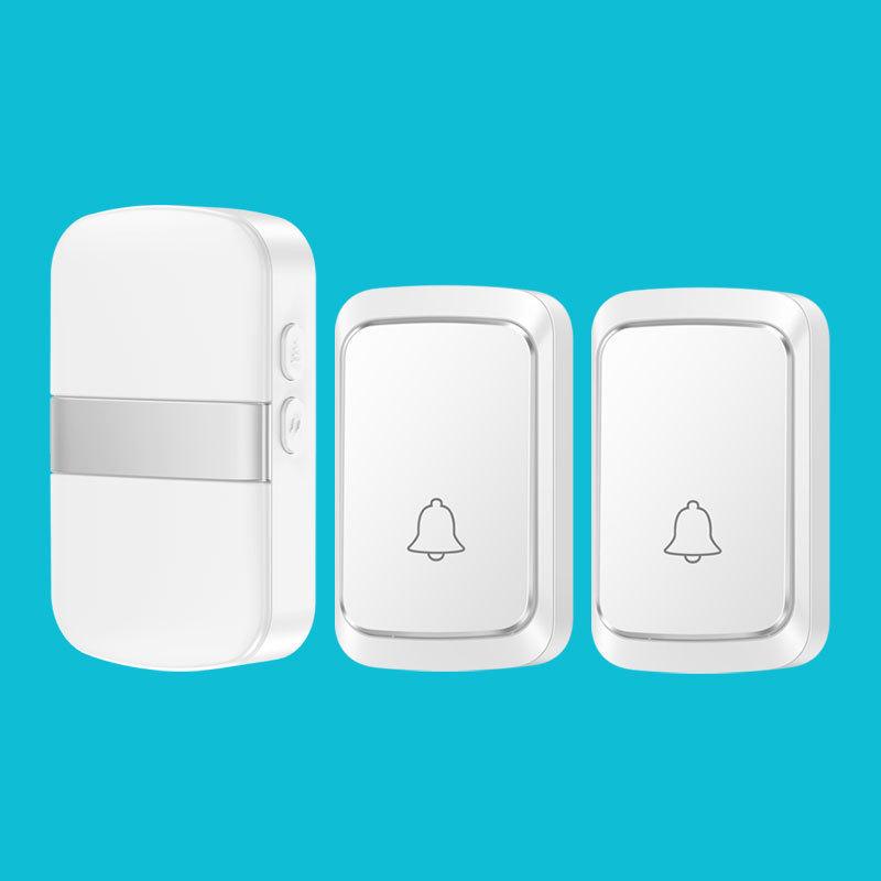 Battery-Powered Wireless Doorbell with DC Remote & Simple Call Button for Elderly, Dual Power