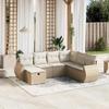 VidaXL Garden Lounge Set with Cushions 7 Pcs, Patio Sofas, Patio Furniture Set, Outdoor Furniture, Beige 3264144