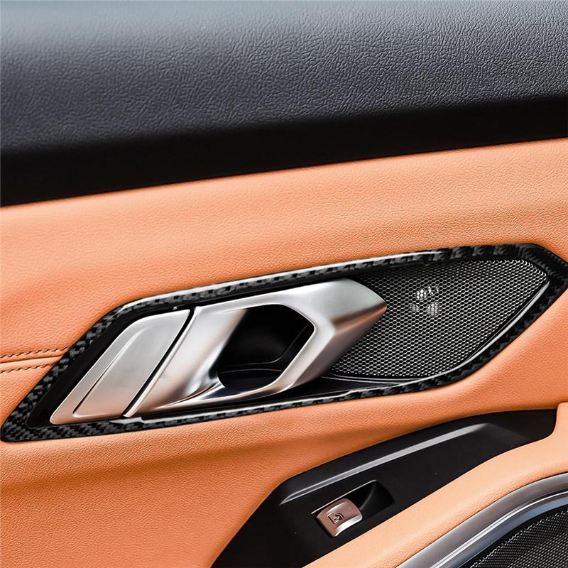 For BMW 3 Series G20 2019-2020 Accessories Car Interior Button Panel Cover Decorative Carbon Fiber Sticker