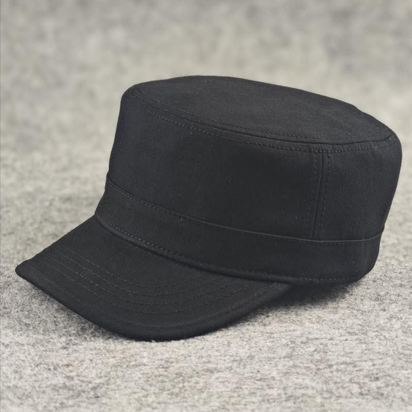 Back-sealed Large Head Circumference Flat Top Hat Pure Colorcasualelegantplus Size Middle-aged and Elderly All Year Roundcasual Peaked Cap Men's Hat