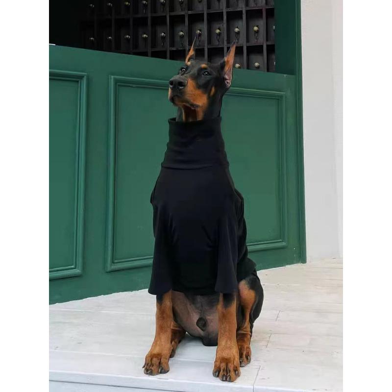 

Осень и зима одежда для больших собак однотонная базовая рубашка Дубин Лабрадор Самоед средняя и большая собака теплая красивая одежда 7XL chest 100 back 65 about 70-50 kg чёрный