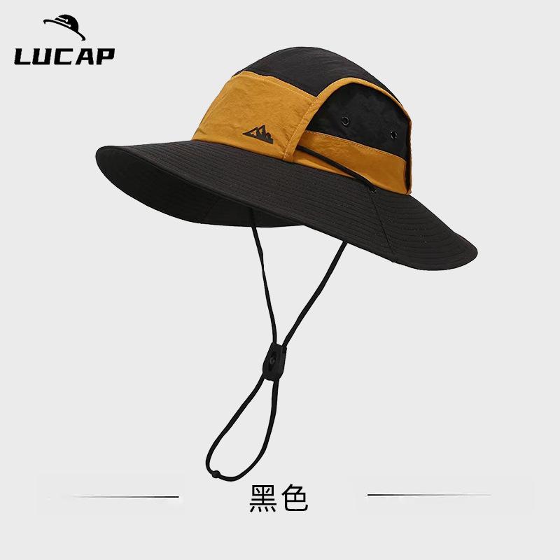 

Quick-drying eaves color matching outdoor sunscreen mountaineering hat waterproof windproof bucket hat men s outdoor camping sun hat one size fits all чорний