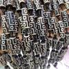 Nine-Eye Dzi Beads Natural Black Agate Tibetan Dzi Beads Jewelry Necklace With Beads Bodhi Top Beads Waist Beads Sun Moon Star