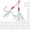 Nullie Double Assist Hook Width 40 Pairs Hooks, Tinsel, Jigging, Approx. 1.5cm, Jig, (80 Hooks)