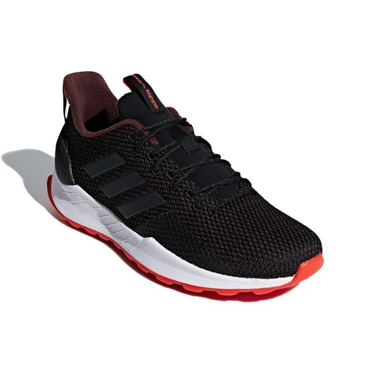 Adidas Neo Questar Trail Woven Shock Absorbing Non-Slip Low-Top Running Shoes Men Sneakers Black Red BB7490