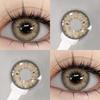 EYESHARE 1 Pair Colorful Contact Lenses 0.00~ -6.00 Myopia Prescription Brown Natural Lenses Yearly Beauty Pupils