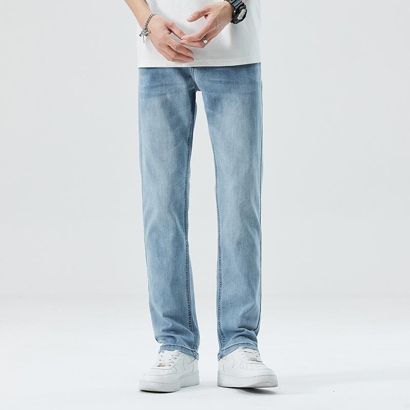 

American spring and summer jeans for men, simple, casual, versatile, slim, straight, youthful stretch 29 світло-синій колір