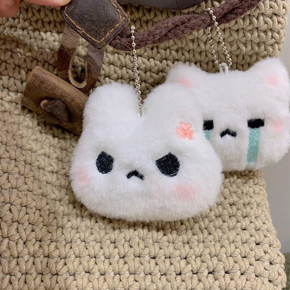 Crying Bunny Stuffed Rabbit Plush Keychain Plush Cartoon Rabbit Bag Pendant  Friends Birthday Gifts