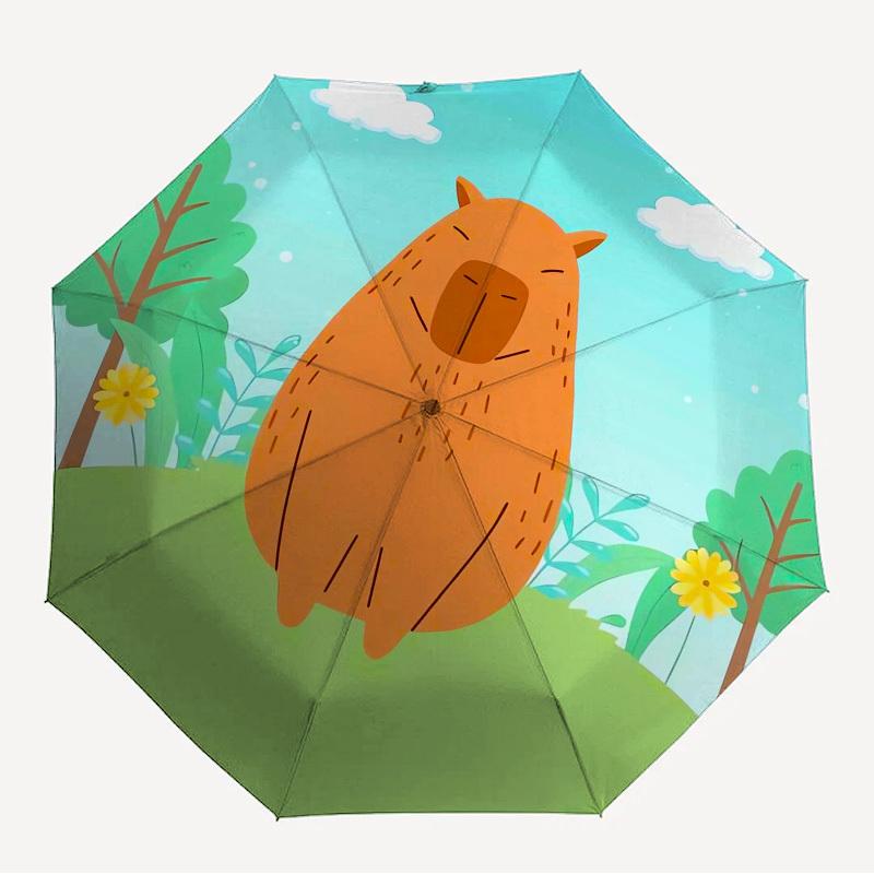 

1pc Capybara, Forest Themed High-quality Umbrella,Automatic Opening and Closing Umbrella,Multi-functional Umbrella G0811324
