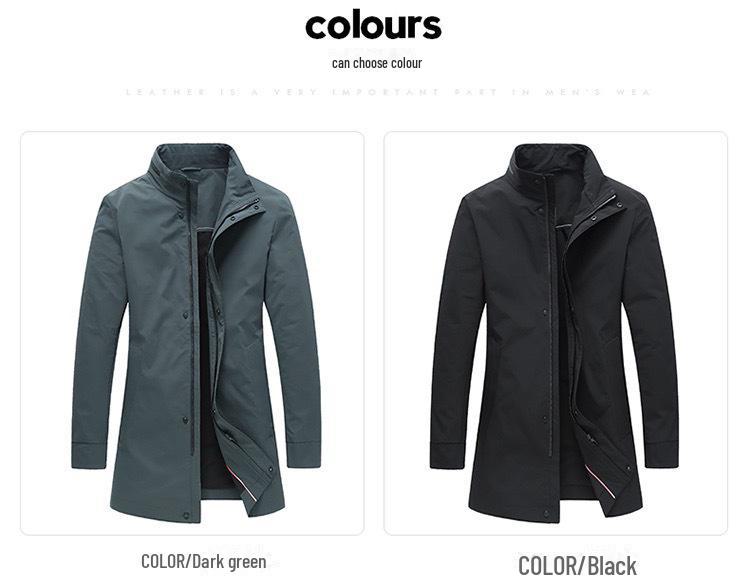 Men's High-End Business Casual Stand-Up Collar Windbreaker Jacket