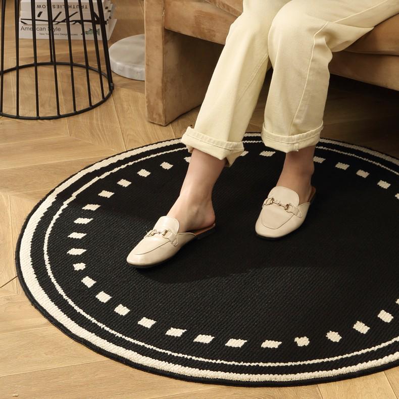 Thickened Non-slip Round Rug for Coffee Table, Bedroom, or Study Chair - Dustproof Floor Mat