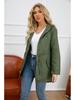 2022 Women's Plus Size Cotton Hooded Windbreaker - Spring/Autumn Loose Solid Color Coat