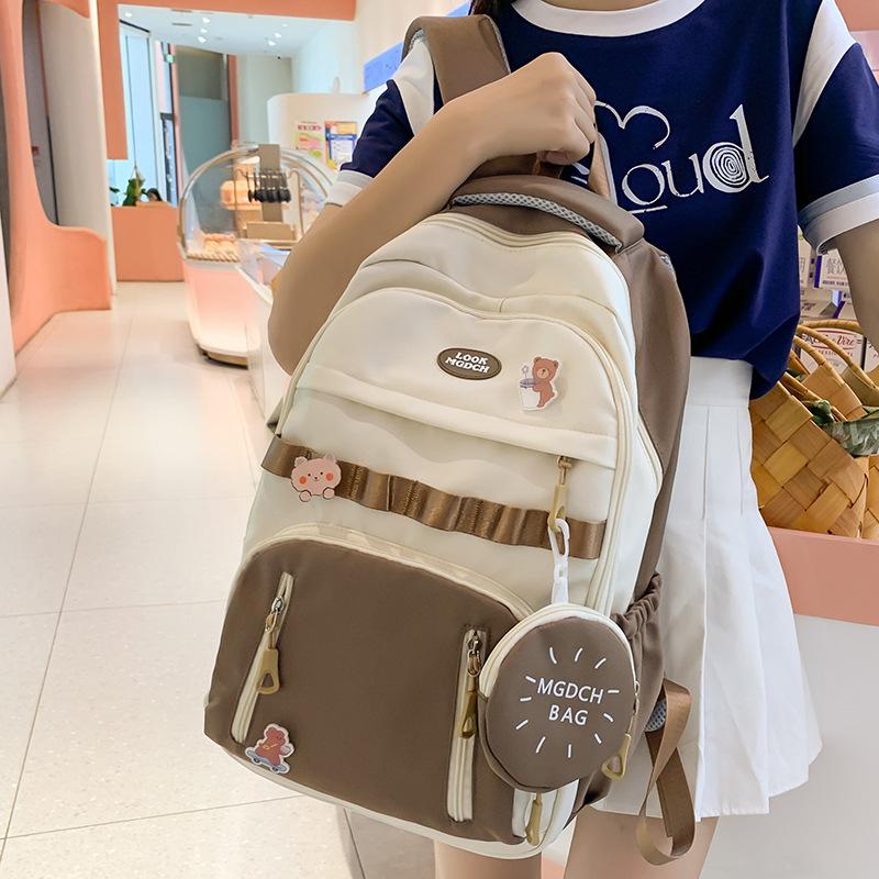 School bag for girls, primary school students, children's high-value color matching, high-quality fashion for middle school students, backpack