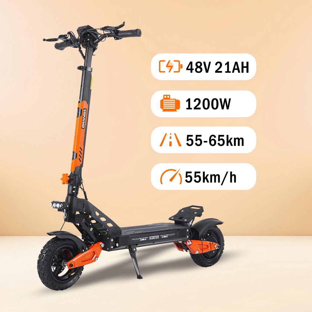 G2 MAX 1200W 48V 21ah 55 KM/H elektrische step, opvouwbaar, met zadel, voor stads- en off-road gebruik E Scooter