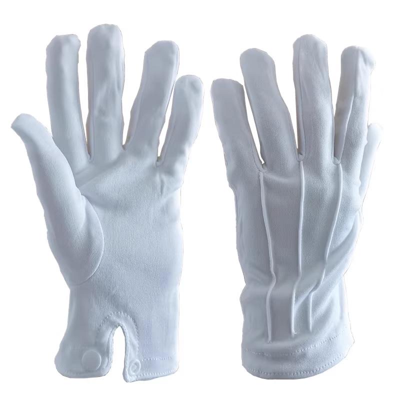 Qiaoyi Sweat-Absorbent White Security Gloves, 10 Pairs