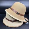 2026 Simple Spring and Summer Face Small Bucket Hat Female Foldable Sunshade Sunscreen Basin Hat for Traveling and Vacation Straw Hat