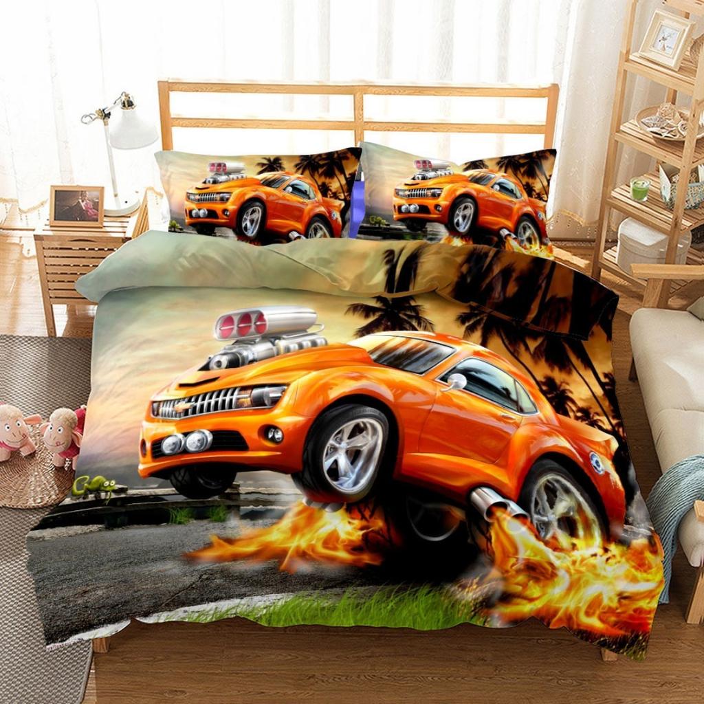 Disney Lightning McQueen Bedding Set, Cartoon Cars Duvet Cover, Boy Bedclothes, Linen Gift for Kids, Lightning McQueen