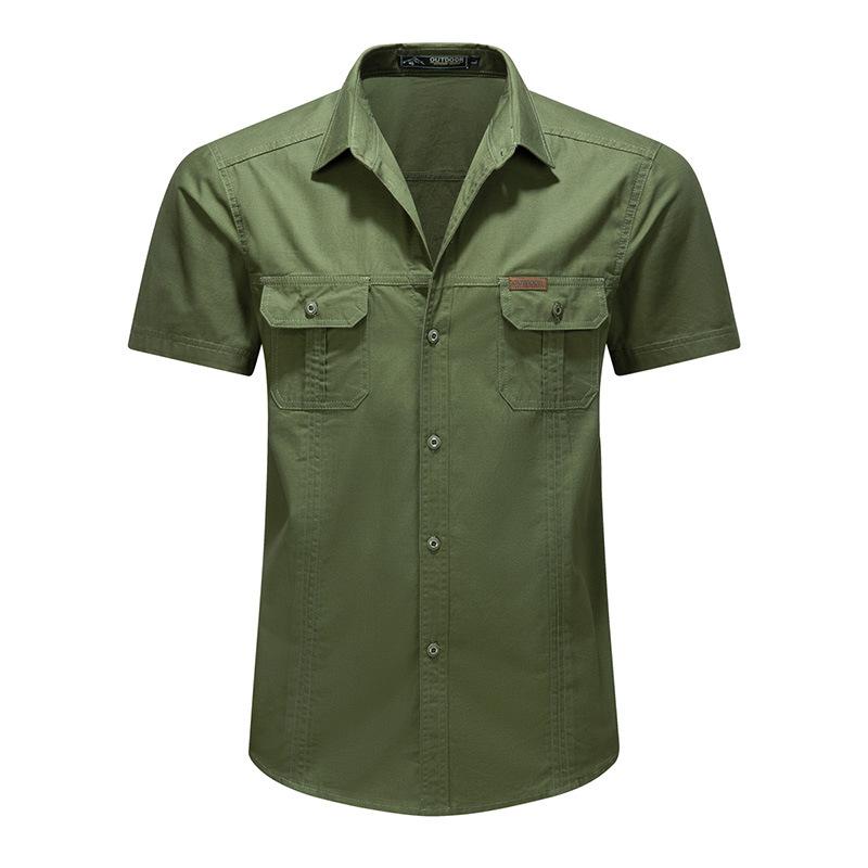 Spring and Autumn Tooling New Shirt Men's Overalls Cotton Casual Loose Inch Shirt Outdoor Men's Washed Shirt Tide