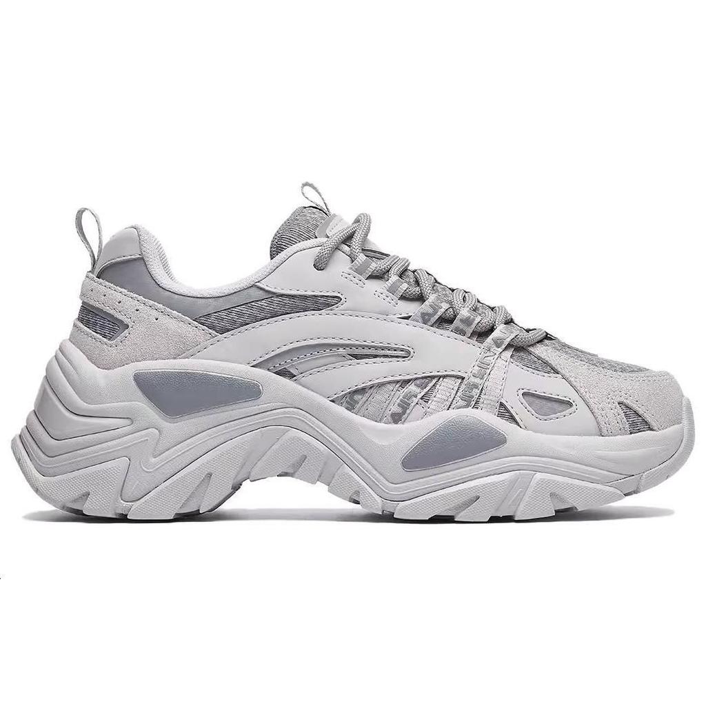 New FILA Fishbone Breathable Coverage Moisture Wicking Low Top Chunky Sneakers Unisex Gray 1RM02723F_050