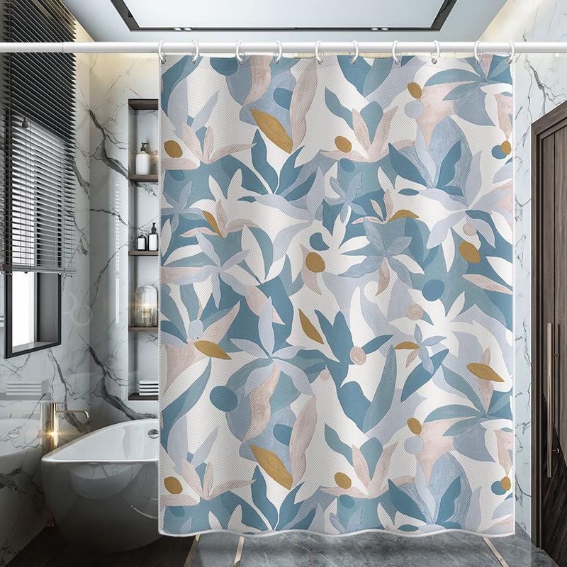 Bathroom Thickened Waterproof Curtain Mildew Proof Shower Curtain Shower Partition Curtain Shower Curtain Bathroom Curtain Free Perforation